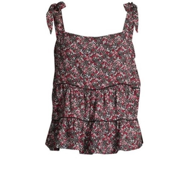 NEW Bobeau Floral Tiered Top Medium - Picture 3 of 4